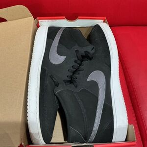 Nike Black and White Sneakers with Gray Swoosh